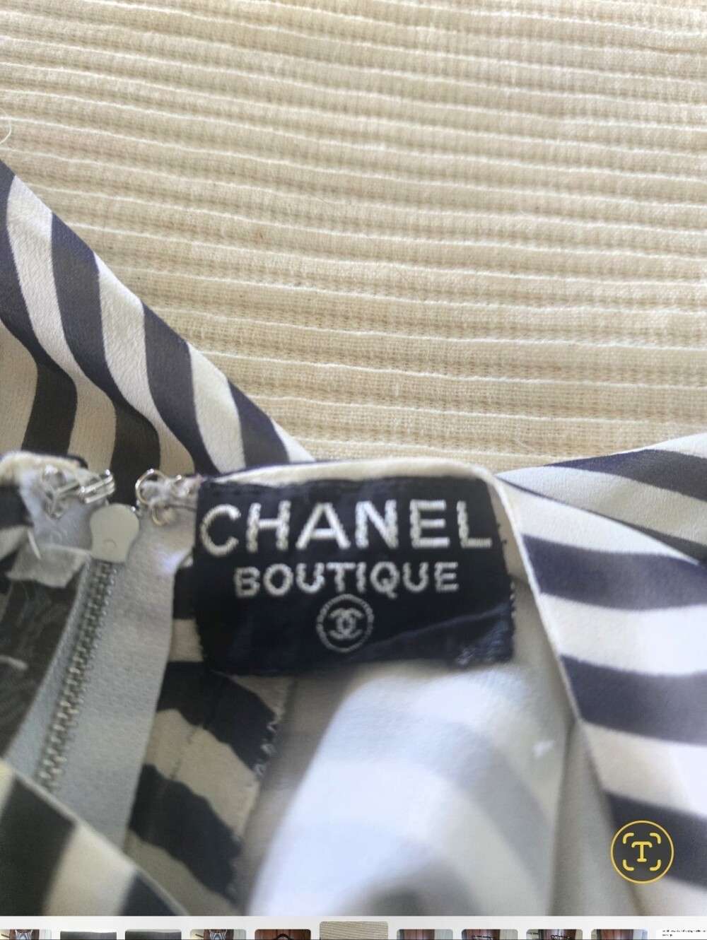 CHANEL Black & White Striped Sleeveless Maxi Dress - Picture 2 of 9